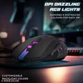 LAPCARE Champ LGM-100 Gaming Mouse, 6 Buttons, 4 Adjustable DPI Levels Upto 3600 DPI, 5 Circular & Breathing LED Light, Wired Mouse (Black)