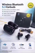 Stylish Black Bluetooth Earbuds with Mic - Touch Control, Shandaar Bass, Lamba Chalne Wala TWS Headset