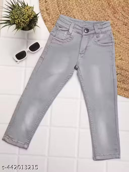 Denim Silky Jeans Kids Casual Wear Slim Fit Stretchable Jeans for Boys