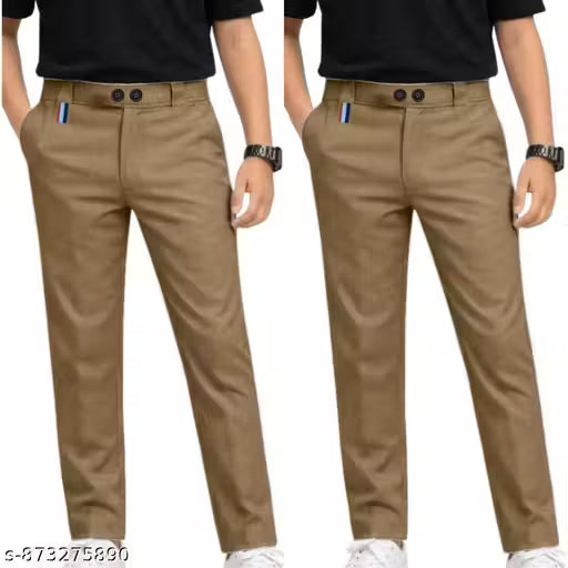 Khakhi and Camel Sport Cricket School Boys Regular Fit Trouser Pants with Perfect Fit 2 Button Closure new design
