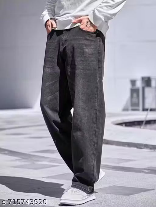 Men Relaxed Straight Fit Whisker Jeans,Men Street Style Whisker Denim Jeans