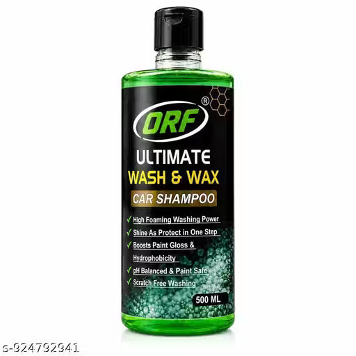 ORF Ultimate Wash & Wax Car Shampoo 500ml | High Foaming Car Wash | pH Balanced | Scratch-Free Cleaning | Gloss & Shine Protection | For Bike & Car foam shampoo