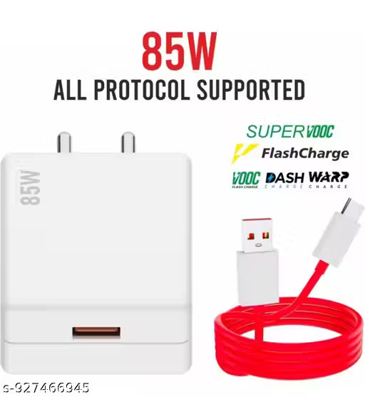 85W Fast Charging Adapter with USB to Type-C Cable | Smart Protection Charger
