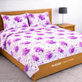 Glace-Cotton Bedsheet For Single/Double Bed With Pillow Covers