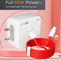 65 Watt Charger, 5A Fast Charging Mobile Charger, 65 watt charger, 65 wat ka charger With Detachable Cable Supports Supervooc