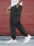 Mens Cargo Track Pant DARK GREY SIX POCKET Printed Cotton TrackpantTrack Pant for Men || Track Pants