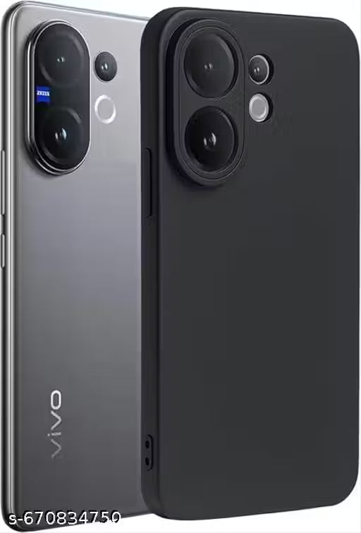 Silicone Back Cover for Vivo V60 5G / Vivo T4 Pro 5G | Premium Soft Matte Liquid Silicone TPU | Complete Phone and Camera Protection Shockproof Slim Back Case (Black)