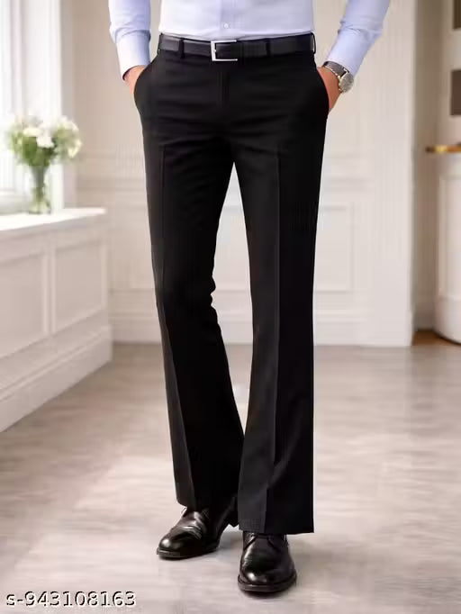 MENS FORMAL BELL BOTTOM FLARED FORMAL PANT