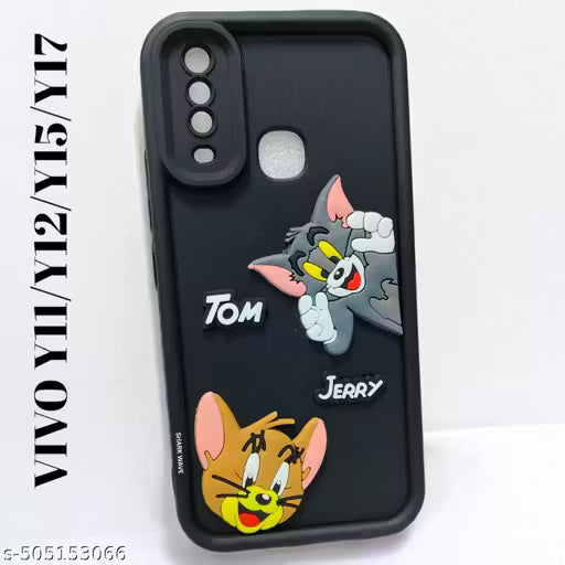 Vivo Y11/Vivo Y12/ Vivo Y15/ Vivo Y17 Ladies Case Back Cover for Girls | Cute Tom & Jerry Silicon finish Case