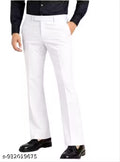 White Formal Pant | High Waist Stretchable Retro Fit | Formal Pant for College Casual Wear and Formal wear
