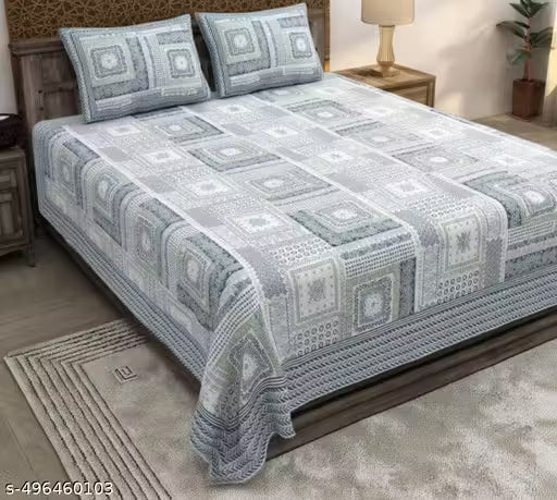 Senora skin friendly 100% Pure Cotton King Size Double Bedsheet With 2 Pillow Covers 90x108-SS028 to give you comfortable sleep