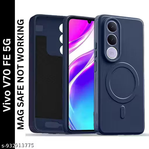 GOLKI COVERS Back Cover for VIVO V70 FE 5G Soft Matte Silicone Cover with Slim Fit | Mag-Safe Logo