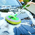 AXELIO 2 in 1 Microfiber Car Washing Mop with Long Handle ,Car Cleaning Accessories | Chenille Microfiber Flexible Duster | Dry/Wet Home, Kitchen, Office Cleaning Brush Extendable Handle