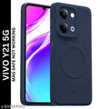 GOLKI COVERS Back Cover for VIVO Y21 5G Soft Matte Silicone Cover with Slim Fit | Mag-Safe Logo (Not Mag-Safe Compatible) | Shockproof | Camera Protection Bumper Case |