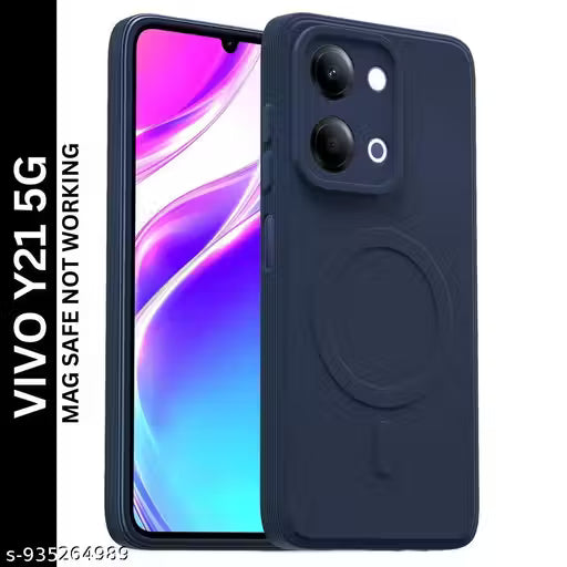 GOLKI COVERS Back Cover for VIVO Y21 5G Soft Matte Silicone Cover with Slim Fit | Mag-Safe Logo (Not Mag-Safe Compatible) | Shockproof | Camera Protection Bumper Case |