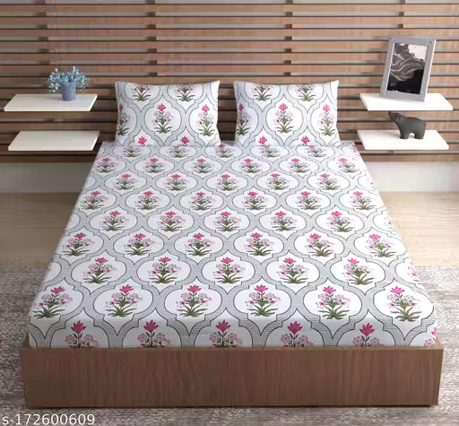 Lunar Days 160 TC Premium Microfiber Double Bedsheet with 2 Pillow Cover Breathable, Wrinkle Resistance