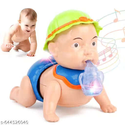 Crawling Baby Toy for Kids, Toddlers, Infants, Babies with Light and Music, Battery Operated Manual Head Twist Walking Cute Adorable Gift