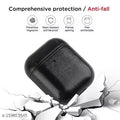 Alexvyan Black Leather Finish Matte Hard Protective Case Cover for Apple Airpods 1 & Apple Airpods 2