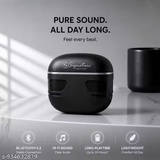 Signature Sigbuds 21 Bluetooth 5.3 True Wireless Earbuds with Hi-Fi Sound, 24H Playtime & Lightweight Design