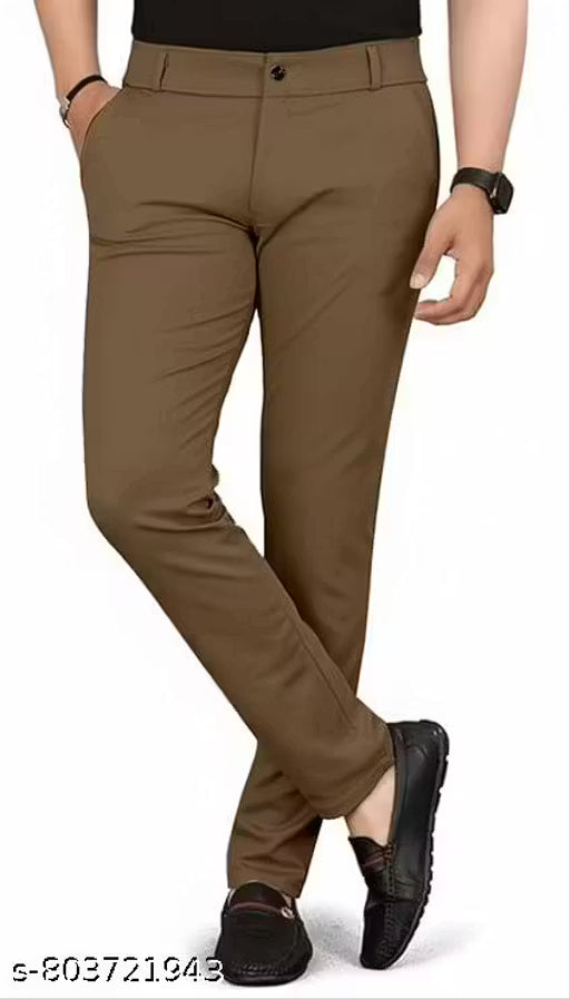 Men’s Brown Regular Fit Formal Trousers