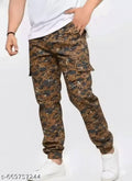 Men's Regular Fit Army Print Cargo Style Casual Trousers Pants Pant for mens cargo for men lower for men