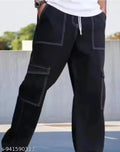 DENIM BLACK BAGGY BOYS CARGO.