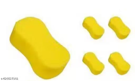 Yellow Foam Scrub Sponge*5