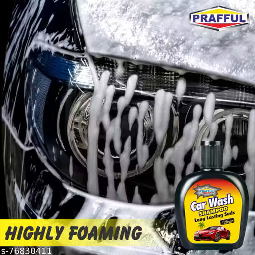 Prafful Car Wash Shampoos Cleaning with Shining Interior and Exterior 140 ml Pack of 1 (with Lemon fragrance )