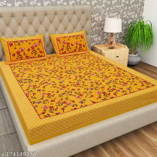 Jaipuri Cotton Double Bedsheet with 2 Pillow Cover