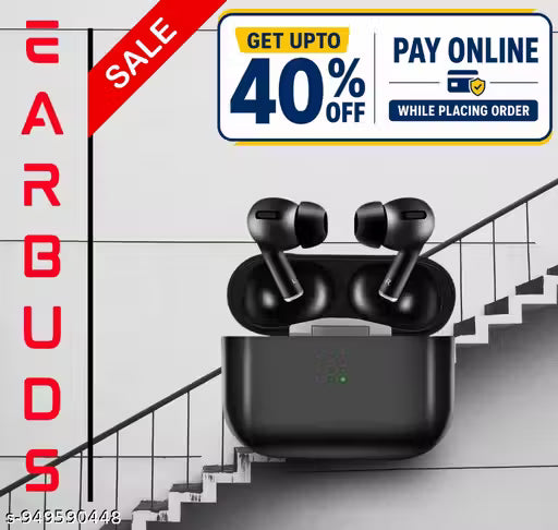 BLACK AIRBUDSS Meesho Top seling Buds airpodds Copy buds music time 43hrs True Wireless In-Ear Buds Bluetooth (Blue, True Wireless)