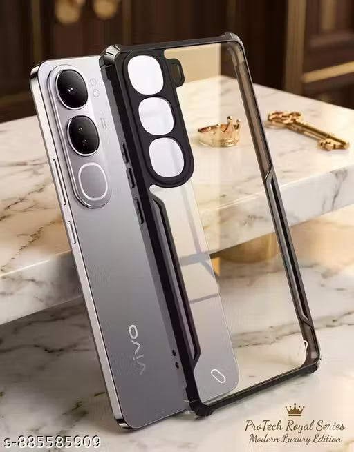 Back Case Cover for Vivo Y29 5G | Compatible for Vivo Y29 5G Back Case Cover | Clear Case with Camera Protection | (TPU + PC | Matte Black)