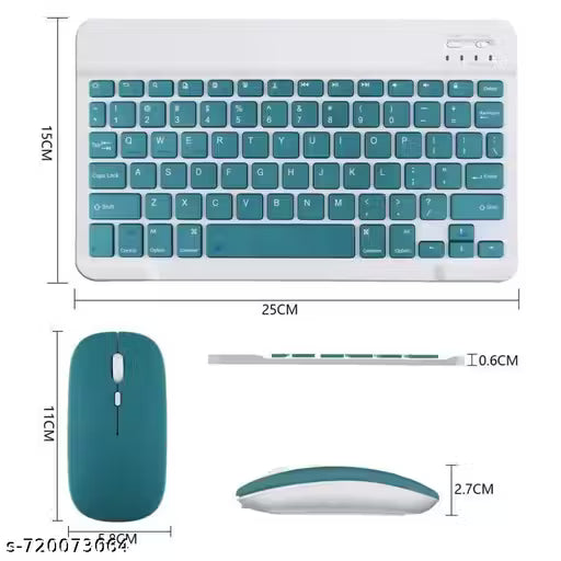SKYVILLA™ Wireless Keyboard & Mouse Combo | Slim Bluetooth Keyboard with Rechargeable Mouse for Laptop, PC & Tablet