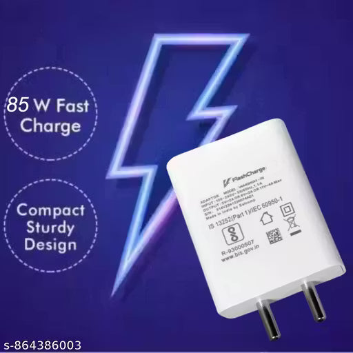 85W Fast Charger Adapter, High-speed Mobile Charging, Safe and Reliable with USB to Type C Cable