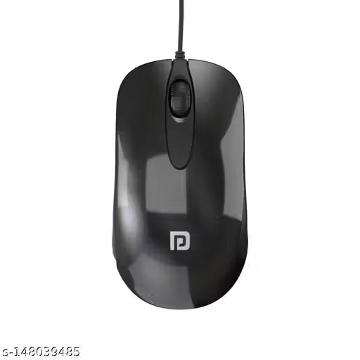 Portronics Toad 26 Wired Optical Mouse with 1500 DPI, Optical Orientation, Click Wheel, 1.35M Cable Length(Black)