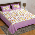 Classic Bedsheets | Cotton Fabric | Flat Sheets | Jaipuri Print | Double Queen Size | 2 Pillow Covers | Fine Quality | 160 Thread Count