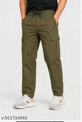 Dark olive green cargo joggers track pant