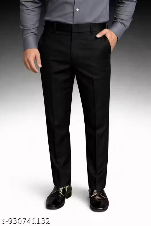 Fashinable latest unique Black men's formal trouser| regular fit casual trouser| slim fit trouser for man