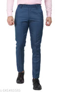 DURRBY Trending Airforce Blue Ankle Fit Formal Trouser
