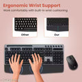 Portronics Key10 Combo Wireless Keyboard and Mouse Set with Wrist Rest, Multimedia Hotkeys, USB Receiver, Adjustable DPI, AI Assistance, Long Key Life & Click Life for PC & Laptop (Grey)