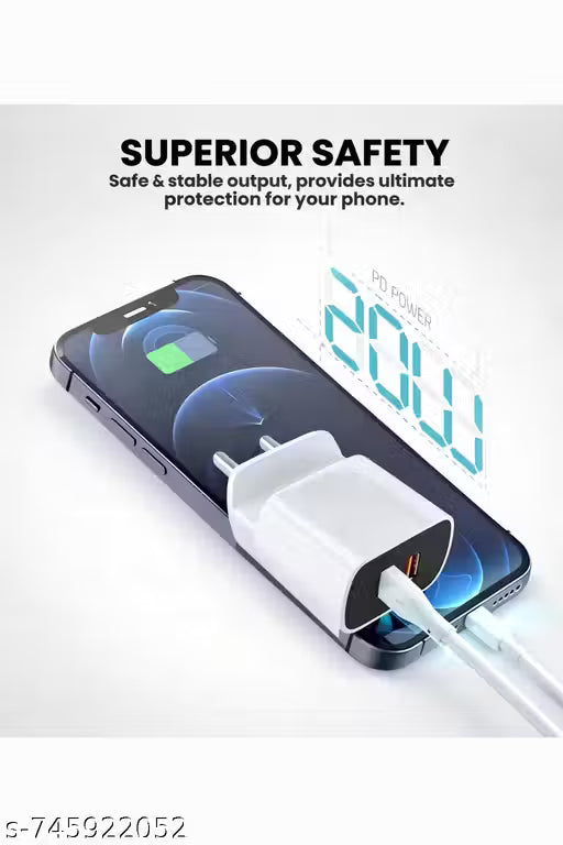 20W Fast Dual USB Wall Charger(White V8 Cable Included) | Dual USB Mobile Charger Adapter | Fast Charging Travel Charger for All Smartphones