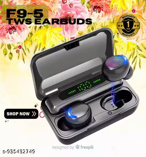 TWS Bluetooth Earbuds with LED Display Wireless Earphones Deep Bass Stereo Sound Mini Earbuds with Charging Box