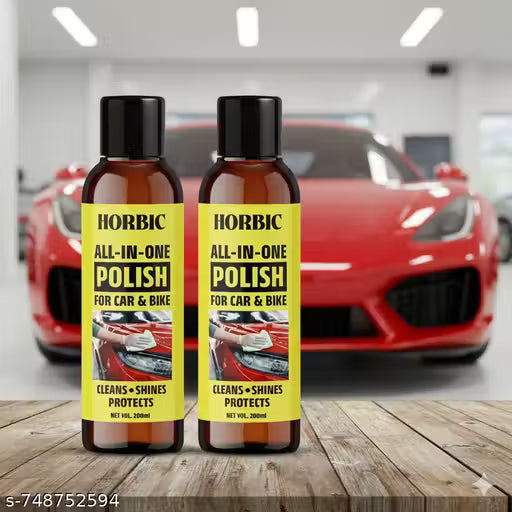 Horbic All-In-One Car and Bike Polish (200ml) - High Gloss Shine, Cleaning & Protection (COMBO PACK OF 2)