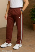 Diwazzo Cotton Track Pants for Men with Contrast Side Panel