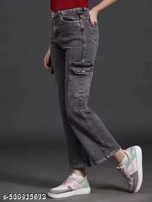 Cargo Style Design Women Jeans
