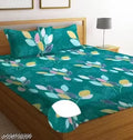 Super Soft Glace Cotton All Round Elastic Fitted Double Bed Bedsheet with 2 Pillow Covers-72x78x8 Inches-fiteed_Double