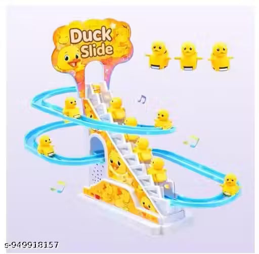 Smile Duck Climbing Stairs Toy with Colorful Design, Automatic Duck Slide for Toddlers, Musical Duckling Staircase Toy for Kids, Safe Plastic Duck Race Game