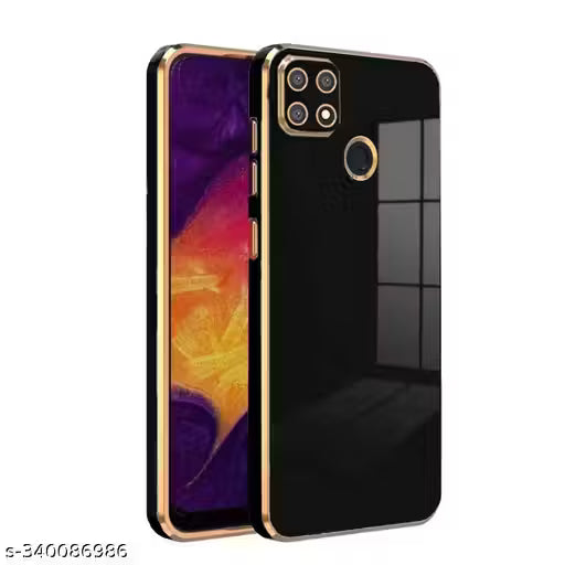 Flyskish Flourish Oppo A15s Electroplated Chrome 6D Back Case Cover |Camera Protection|Shock Proof|Slim Fit (Black)