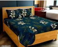 All Around Fitted (Elastic) Cotton Double Bedsheet With 2 Pillow Covers