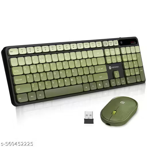 Portronics Key11 Combo Rechargeable Wireless Keyboard and Mouse Set, Bluetooth 5.3&2.4GHz Wireless,Type-C Fast Charging,Gradient Keys,