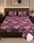 Chahat Homes King Size Fitted Elastic Cotton Superfine 1 Double Bedsheet With Free 2 Pillow Covers